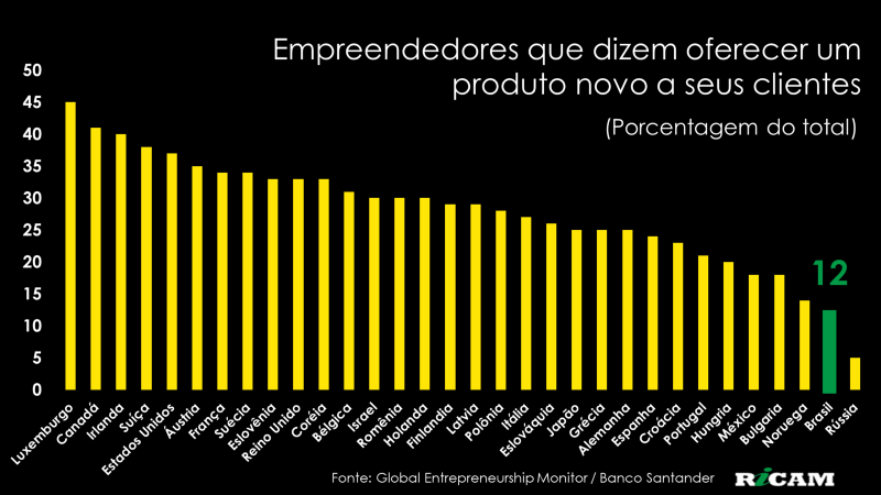Empreendedores que dizem oferecer um produto novo a seus clientes - Empreendedorismo e o Futuro do Brasil