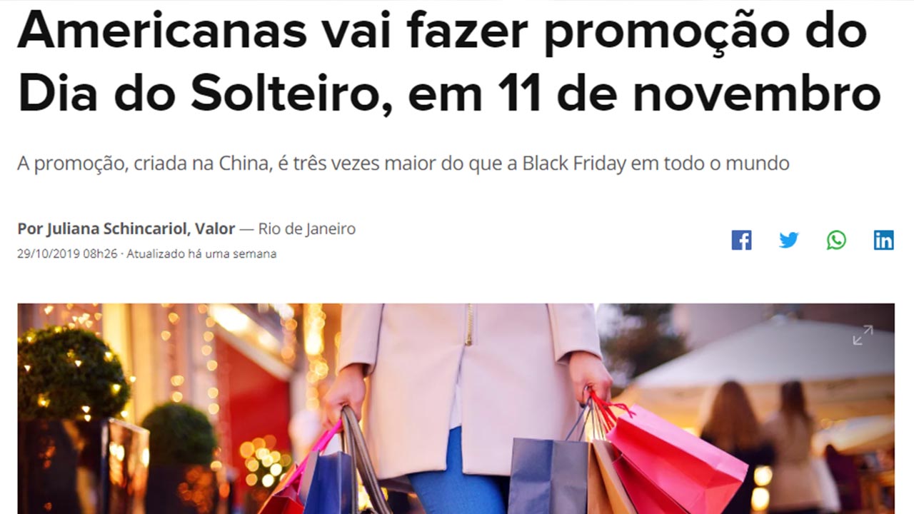 No Brasil, algumas marcas já começaram a se posicionar sobre o Singles’ Day.