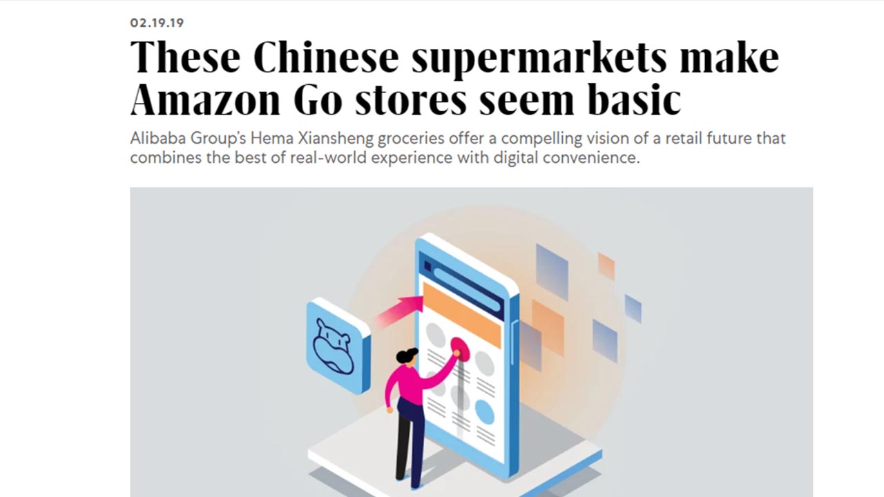 Os supermercados da Hema Xiansheng (que fazem parte do Grupo Alibaba) fazem as lojas Go, da Amazon, parecerem básicas demais.