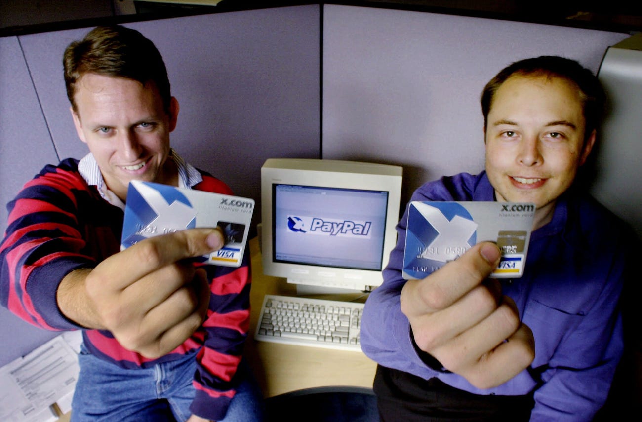 Peter Thiel e Elon Musk, dois dos fundadores do PayPal