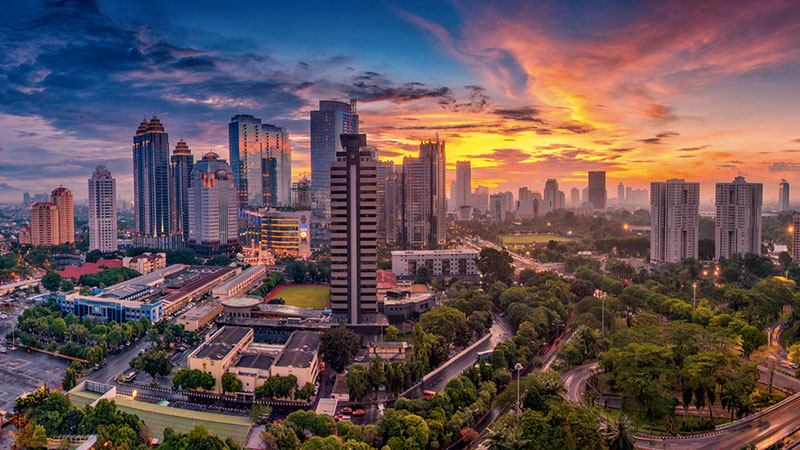 Cidade de Jacarta na Indonésia é uma das melhores regiões para internacionalizar.